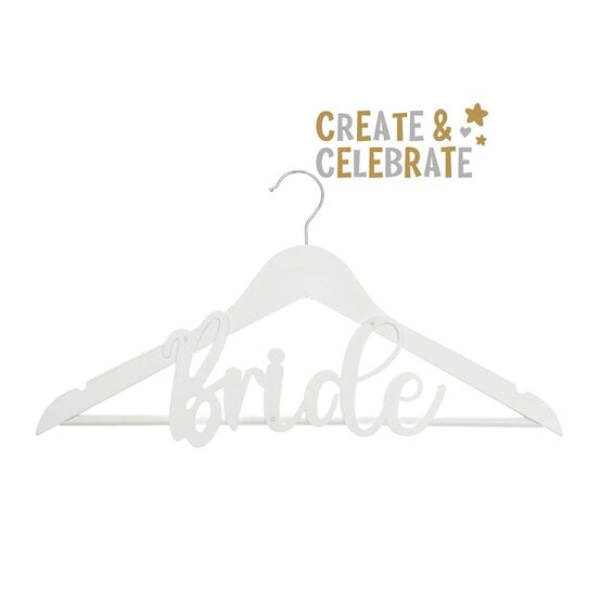 Create & Celebrate Bride White Wooden Hanger image number 1