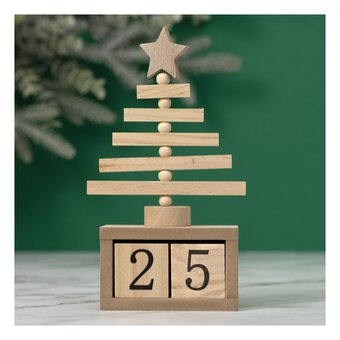 Wooden Advent Countdown Block Tree