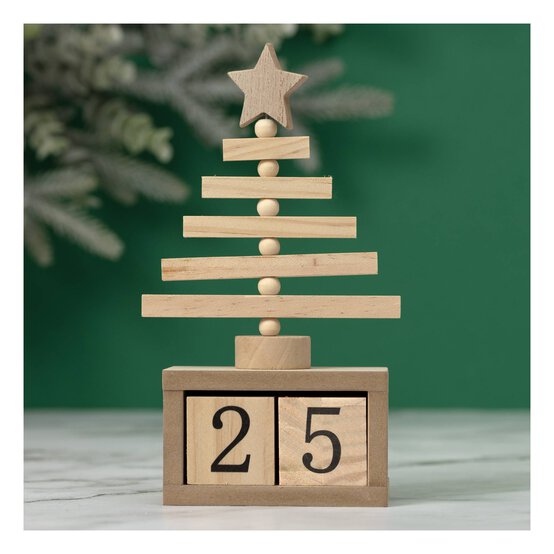 Wooden Advent Countdown Block Tree image number 1
