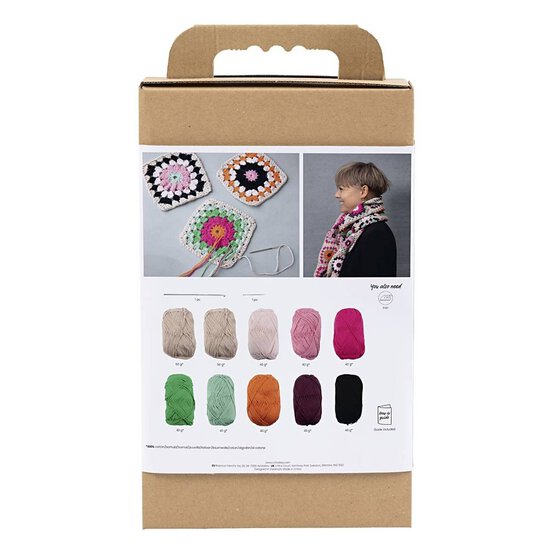 Crochet Granny Square Scarf Kit image number 3