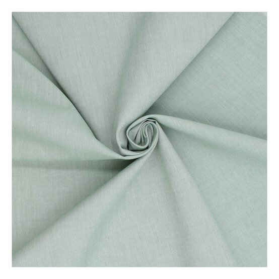 Sage Chambray Cotton Fabric by the Metre image number 1