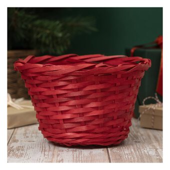 Red Weave Basket 24cm
