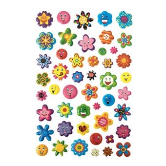 Bright Flower Puffy Stickers