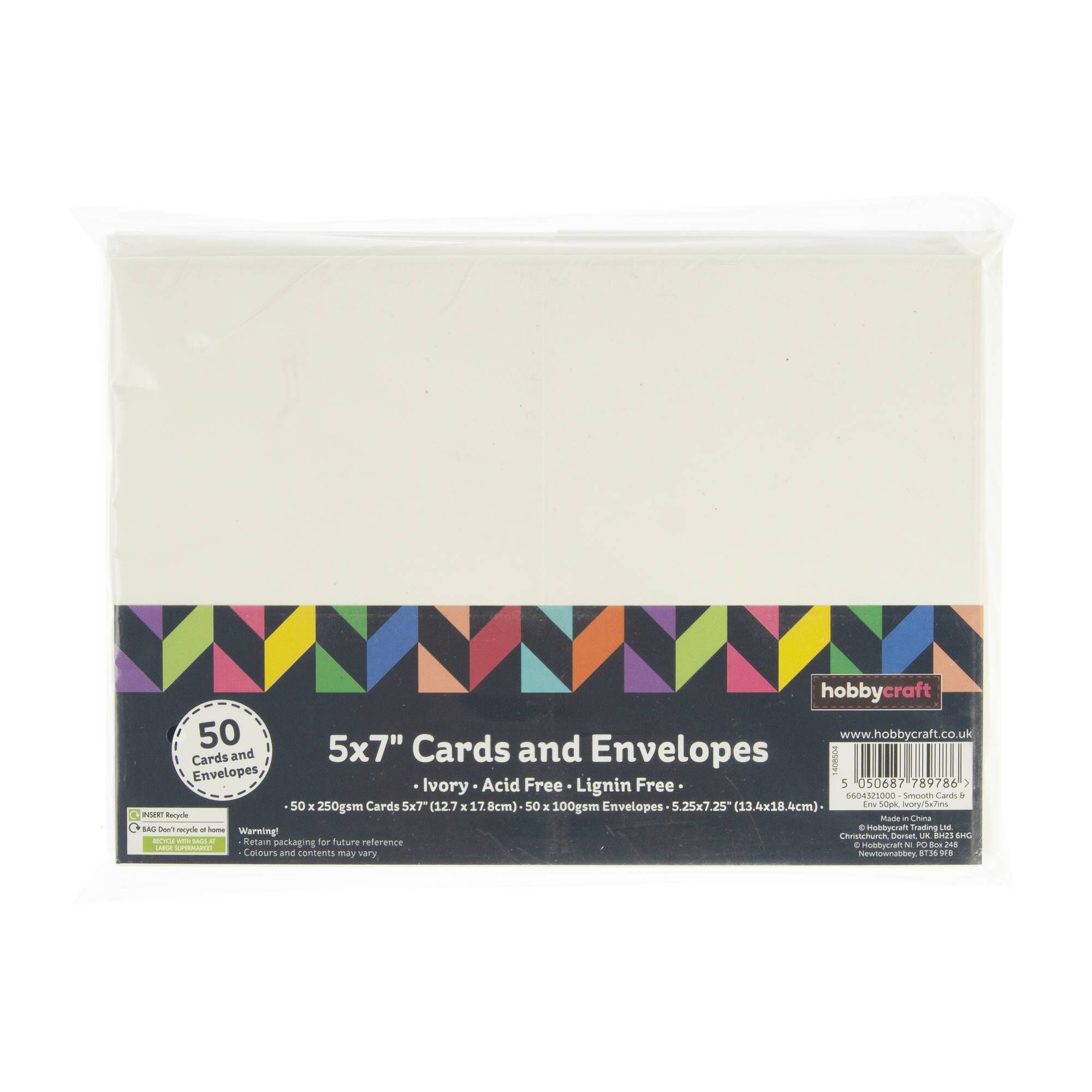 Ivory Cards 5 x 7 Inches 50 Pack | Hobbycraft
