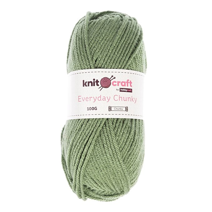 Knitcraft Green Everyday Chunky Yarn 100g image number 1