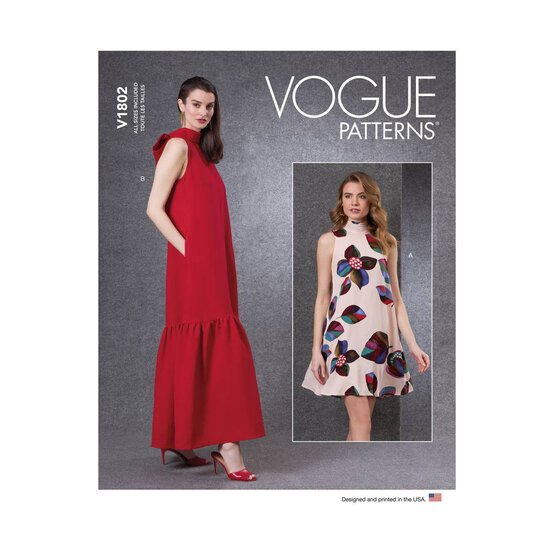 Vogue Women's Dress Sewing Pattern V1802 (All Sizes) image number 1