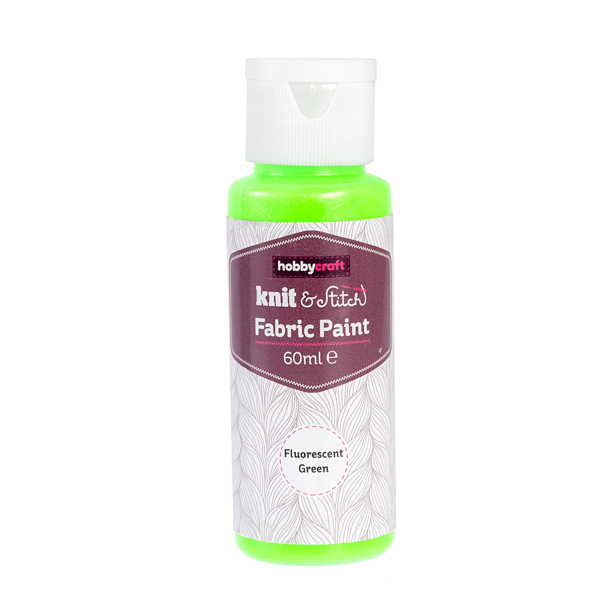 Fluorescent Green Fabric Paint 60ml Hobbycraft