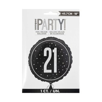Large Black 21 Foil Balloon