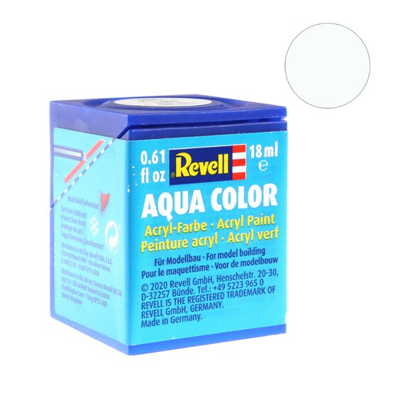 Revell White Silk Aqua Colour Acrylic Paint 18ml (301) image number 1