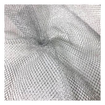 Silver Metallic Net Fabric by the Metre