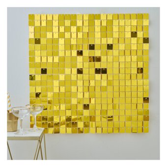 Gold Shimmer Wall Tile Decoration 30cm 4 Pack