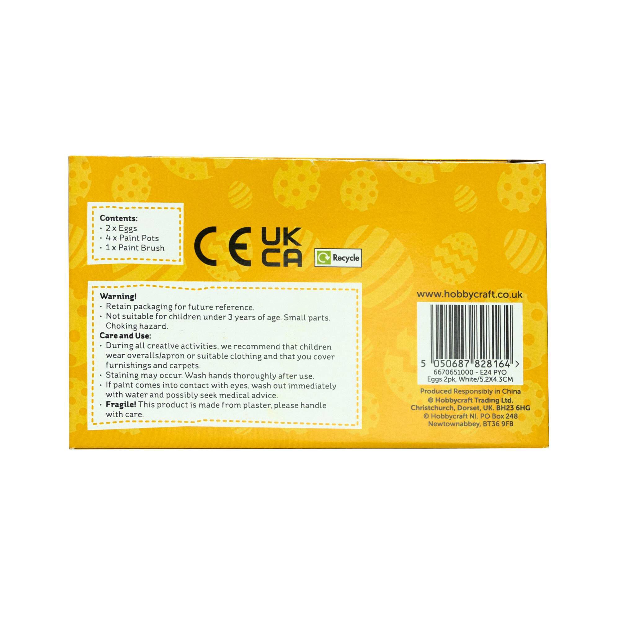 Paint Your Own Ceramic Egg Decorations 2 Pack Hobbycraft