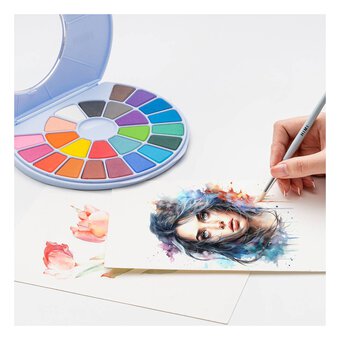 HIMI Blue Solid Watercolour Pan Set 24 Pack 