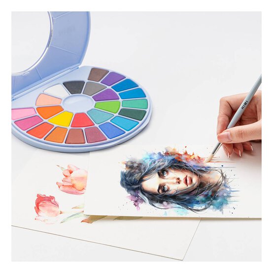 HIMI Blue Solid Watercolour Pan Set 24 Pack  image number 2