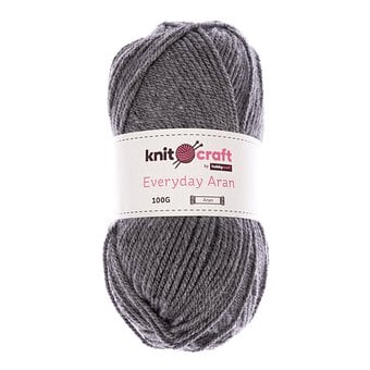 Knitcraft Dark Grey Everyday Aran Yarn 100g