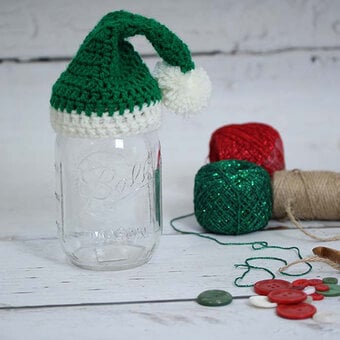 How to Make an Elf Hat Jam Jar Cover