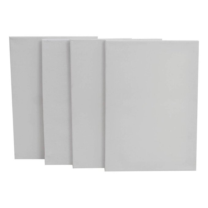 White Stretched Canvases A4 4 Pack image number 1