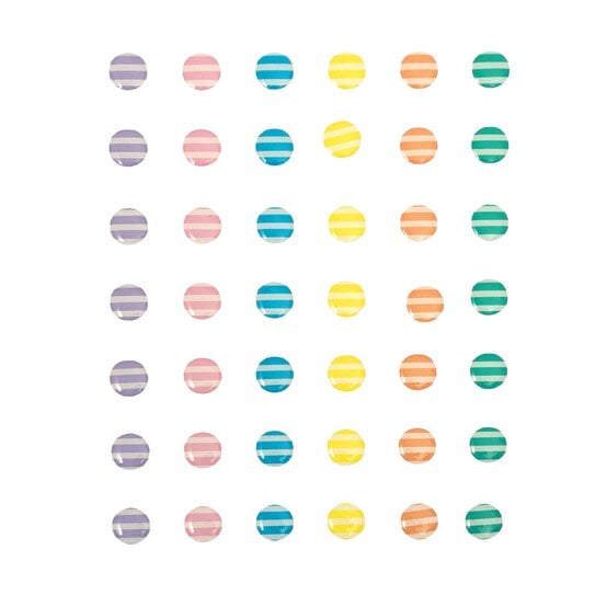 Adhesive Striped Gems 42 Pack  image number 1