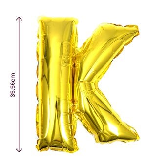 Gold Foil Letter K Balloon