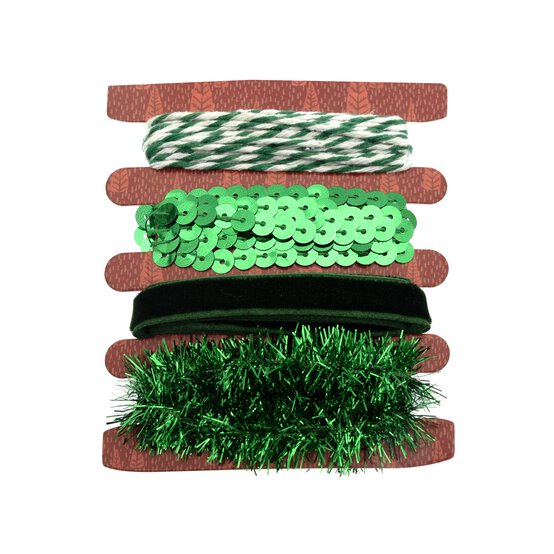 Assorted Green Ribbons 1m 4 Pack image number 3