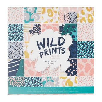Papermania Wild Prints Paper Pad 12 x 12 Inches 18 Sheets