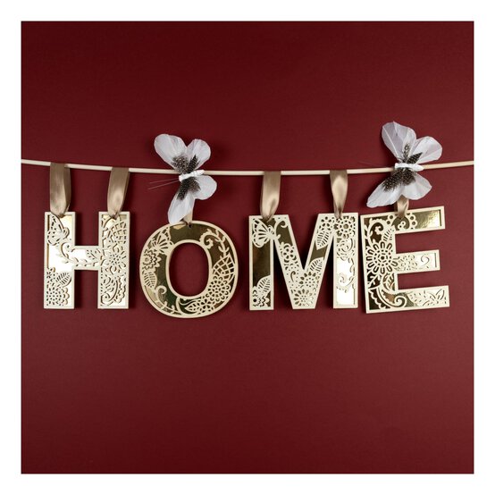 Wooden Filigree Hanging Letter M 12cm image number 5