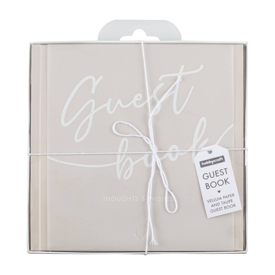 Vellum Paper and Taupe Guest Book image number 3