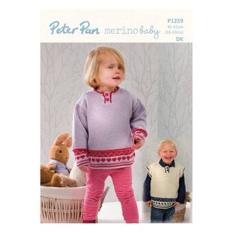Peter Pan Baby Merino Sweater and Slipover Digital Pattern P1259