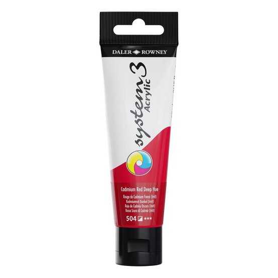 Daler-Rowney System3 Cadmium Red Deep Hue Acrylic Paint 59ml image number 1