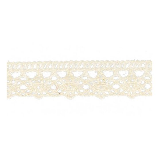 Cream 25mm Cotton Lace Trim by the Metre image number 2