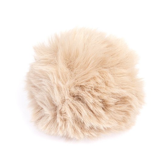 Natural Faux Fur Pom Pom 11cm  image number 1