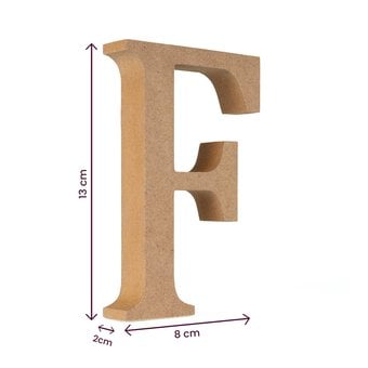 MDF Wooden Letter F 13cm image number 5