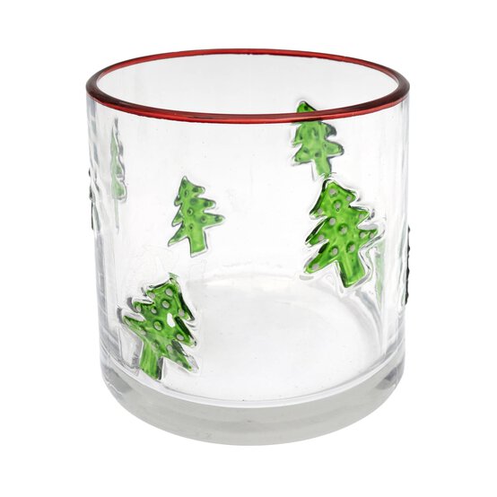 Christmas Tree Glass Tealight Holder 10cm image number 3