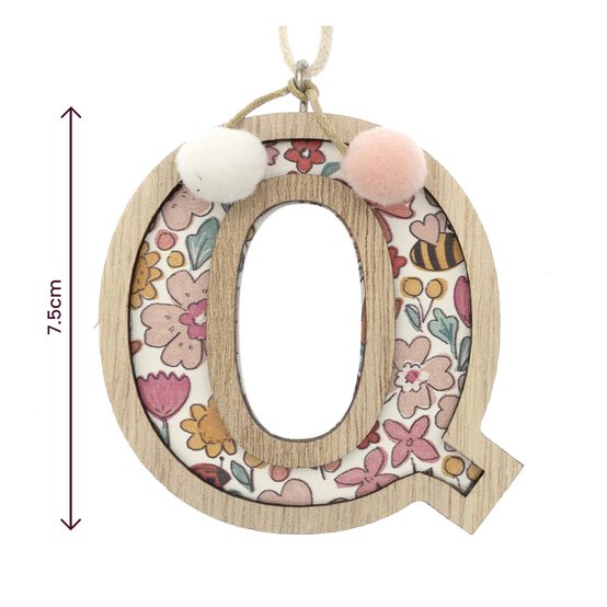 Hanging Wooden Letter Q 7.5cm  image number 3