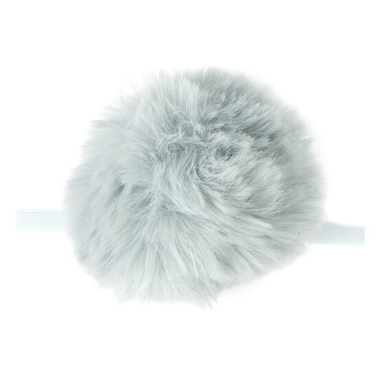 Pale Blue Faux Fur Pom Pom 11cm image number 2
