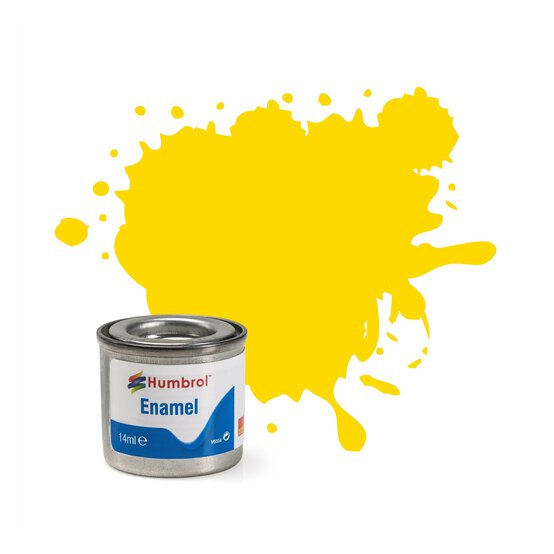 Humbrol 69 Yellow Enamel Gloss Paint 14ml image number 1