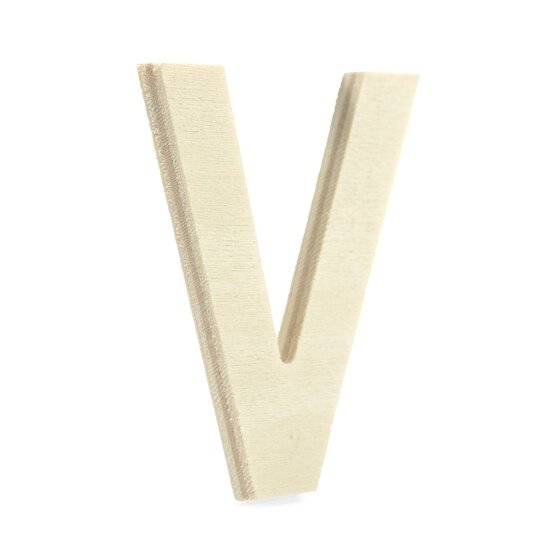 Small Wooden Letter V 6.5cm image number 1