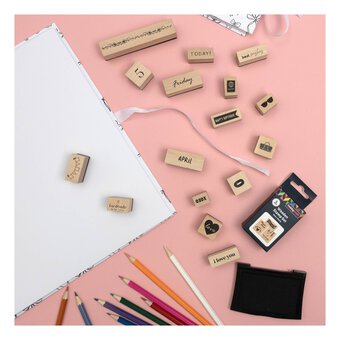 Sentiment Wooden Stamps 20 Pack