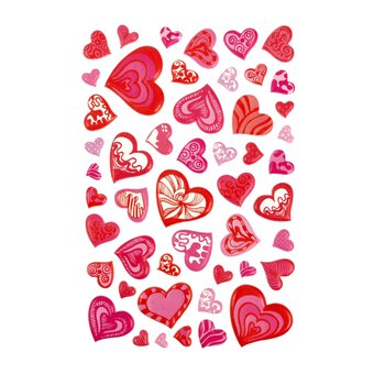 Pink Heart Puffy Stickers
