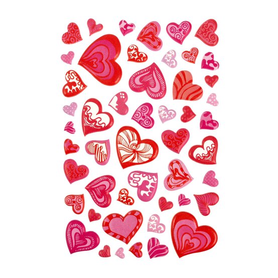 Pink Heart Puffy Stickers image number 1