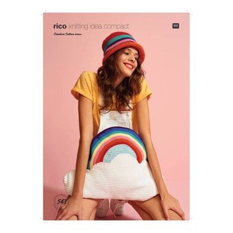 Rico Creative Cotton Aran Cloud Cushion With Rainbow Digital Pattern 543