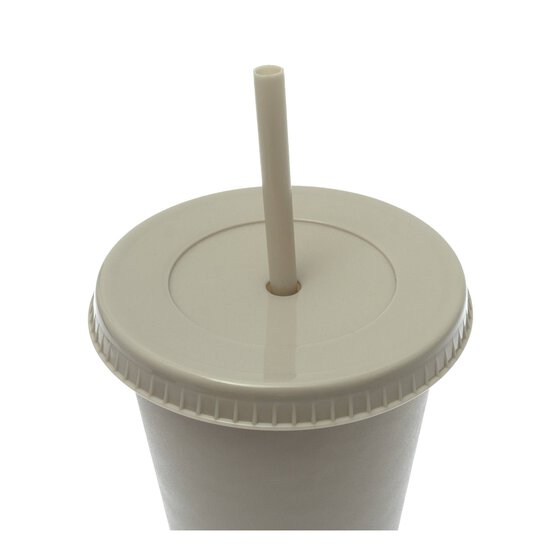 Nude Plastic Cup with Straw image number 4