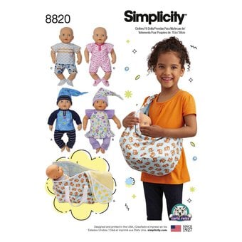 Simplicity Baby Doll Clothes Sewing Pattern 8820
