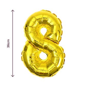 Gold Foil Number 8 Balloon