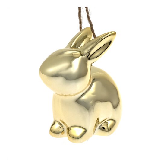 Hanging Gold Bunny Decoration 6cm image number 3