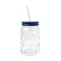Daisy Glass Drinking Jar with a Straw image number 1