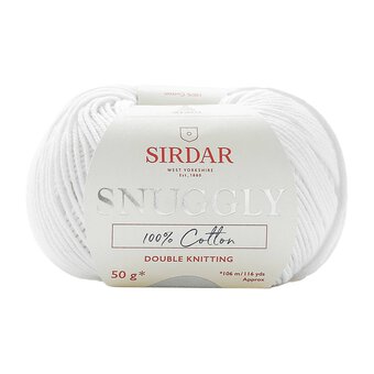Sirdar White Snuggly 100% Cotton DK 50g
