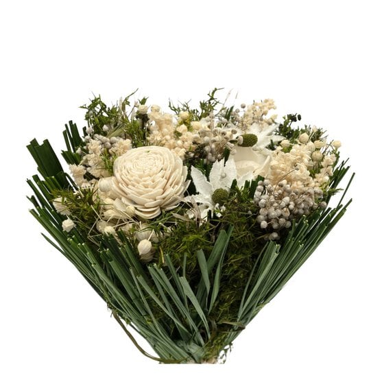 White Natural Dried Bouquet 25cm  image number 3