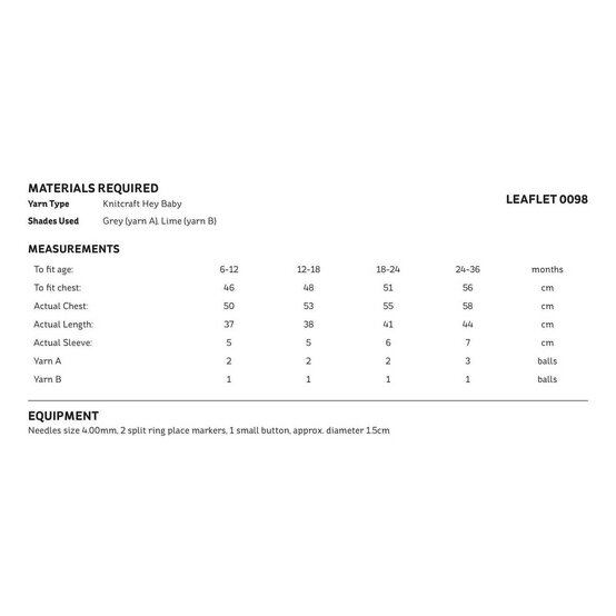 Knitcraft Basketweave Babygrow Digital Pattern 0098 image number 2