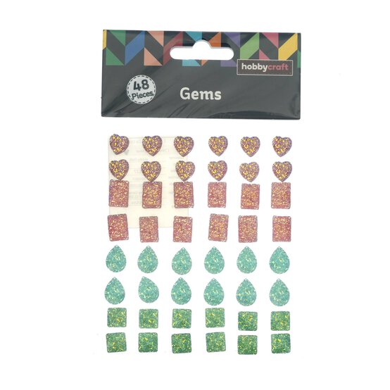 Multicolour Rhinestone Gems 48 Pack image number 4